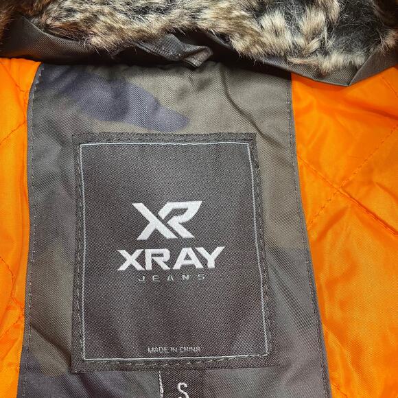 NEW Xray Jeans Army Camo Bomber Jacket with Fur Collar - Picture 6 of 12
